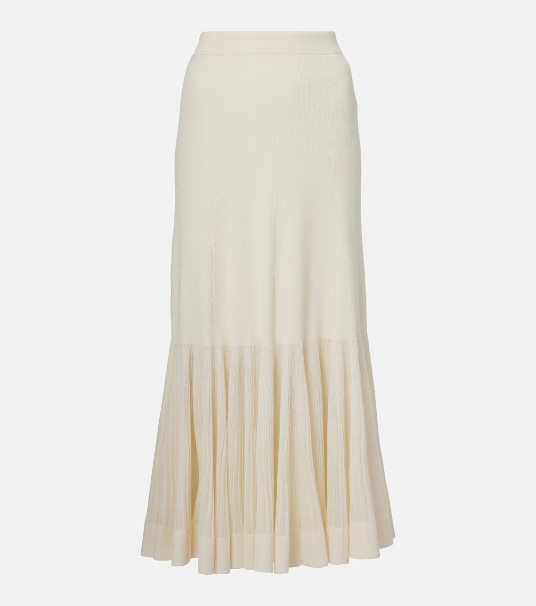 Zimmermann - Illuminate pleated ribbed-knit midi skirt