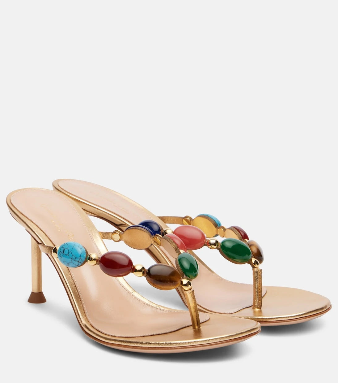 Gianvito Rossi - Shanti embellished leather thong sandals