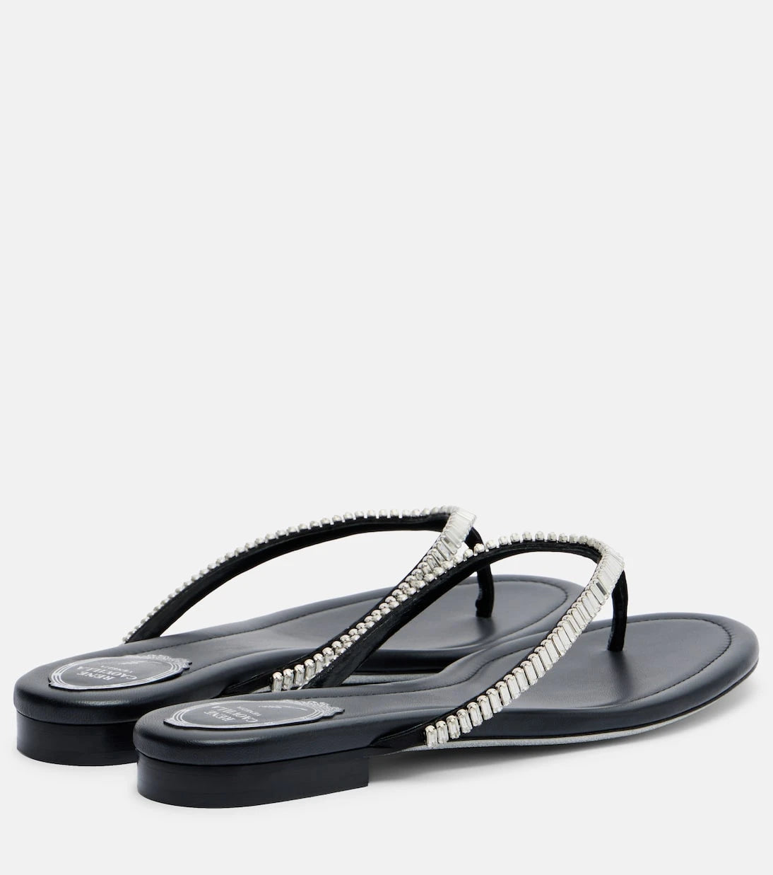 Rene Caovilla - Embellished satin thong sandals