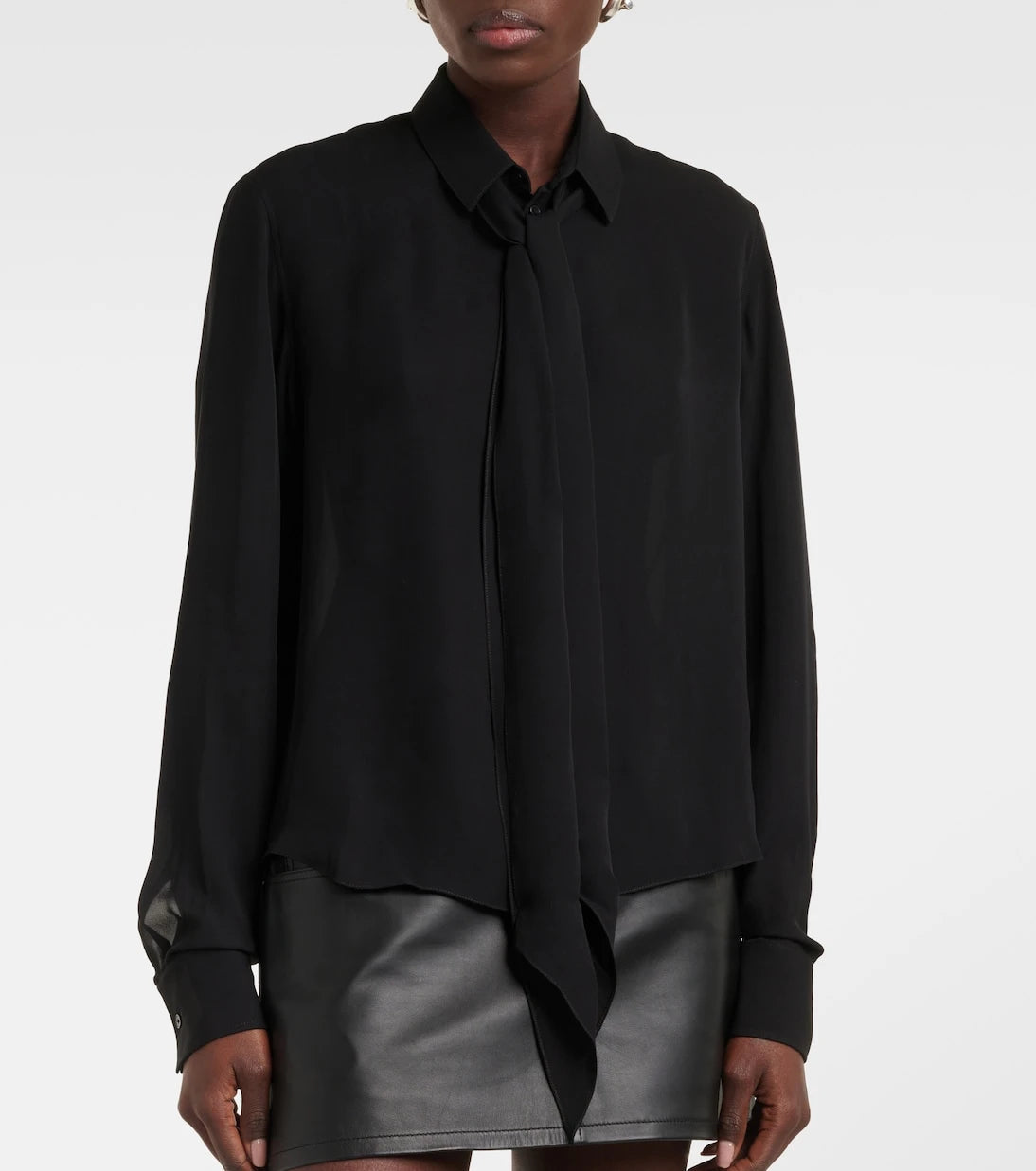 Wardrobe.NYC - Tie-neck silk blouse