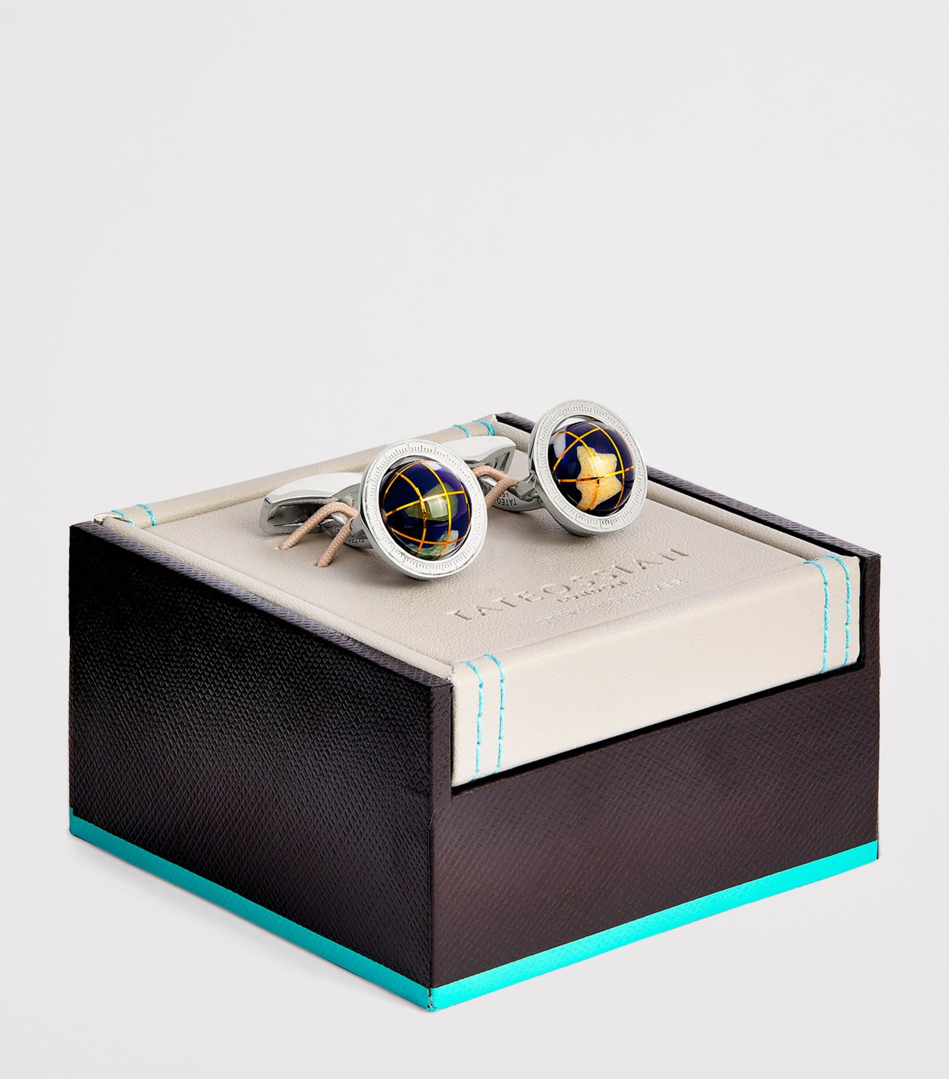 Sterling Silver and Lapis Lazuli Globe Cufflinks