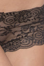 Black Lace Crotchless Boyshort Panty