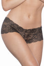 Black Lace Crotchless Boyshort Panty