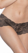 Black Lace Crotchless Boyshort Panty