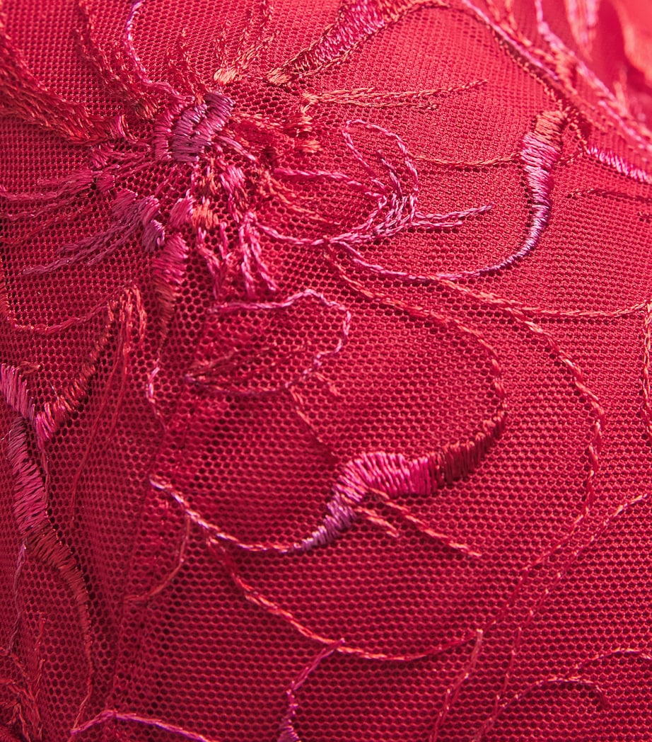 Chantelle Red Fleurs Plunge T-Shirt Bra