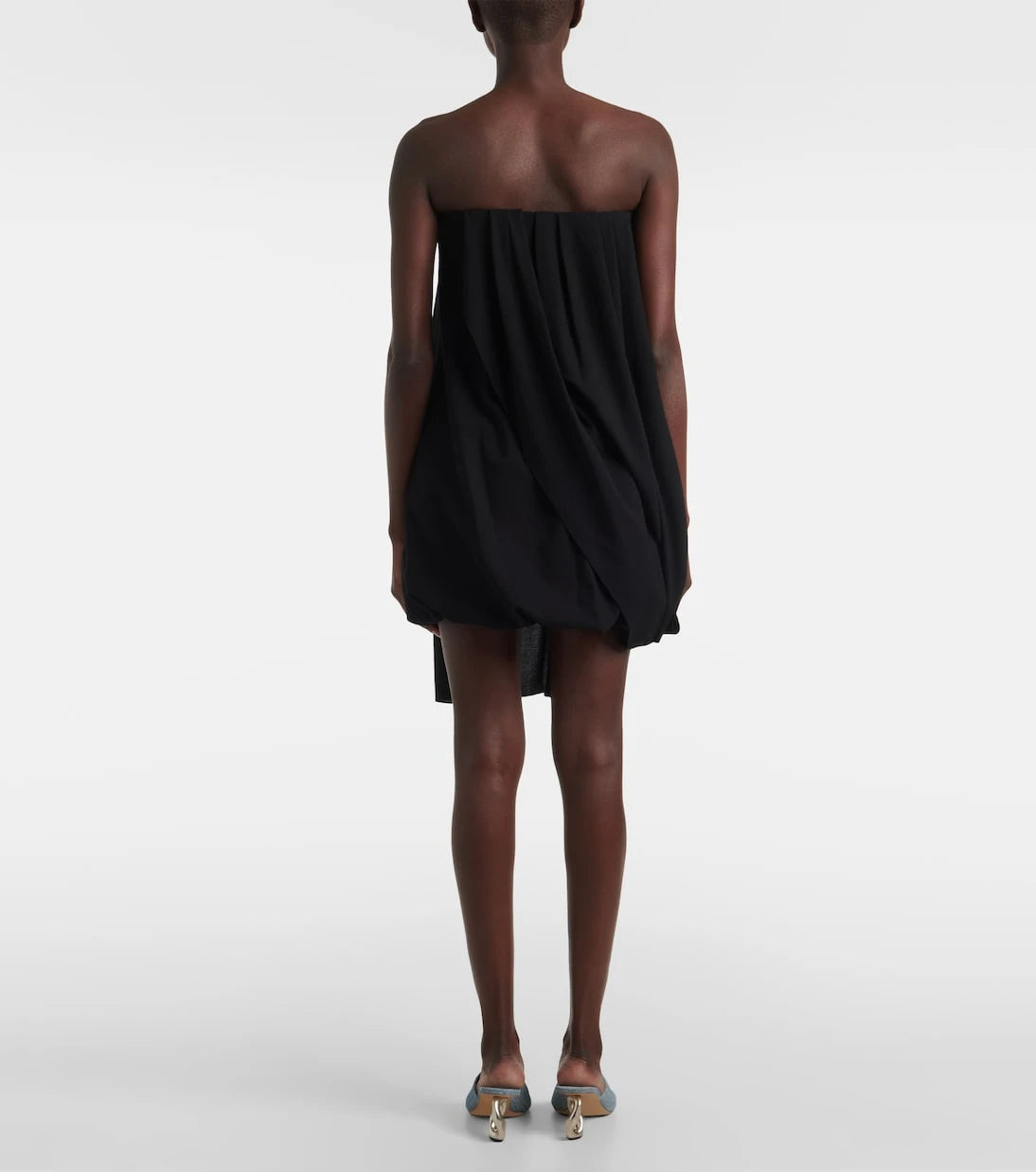 JW Anderson - Draped off-shoulder wool-blend bustier dress
