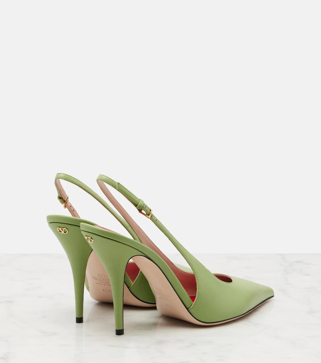 Valentino Garavani - Cuttie leather slingback pumps