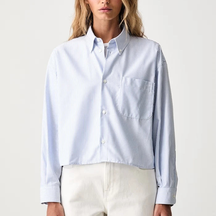 Kadın pamuklu gömlek chemise sophia button down logo