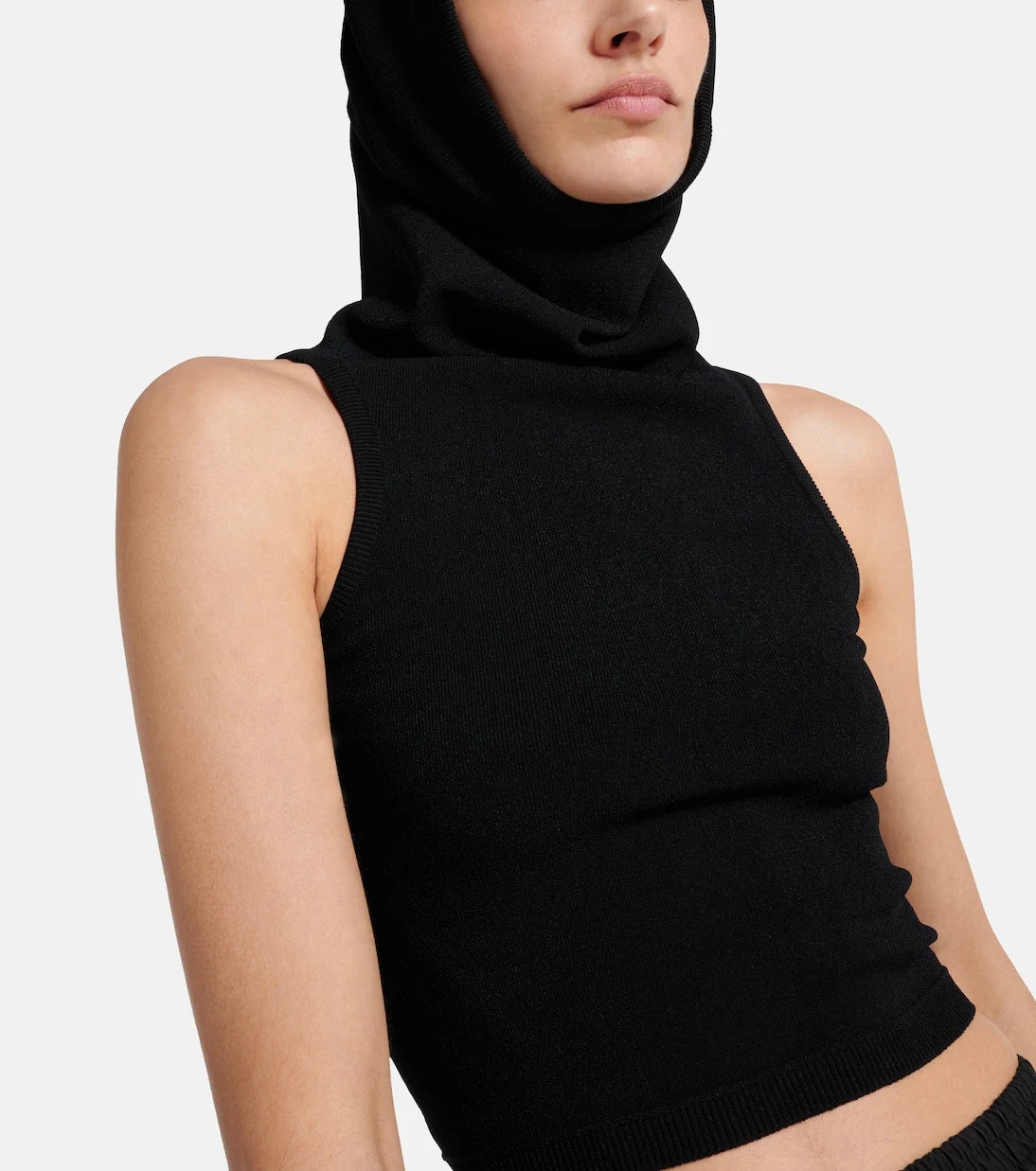Alaïa - توب قصير بغطاء رأس