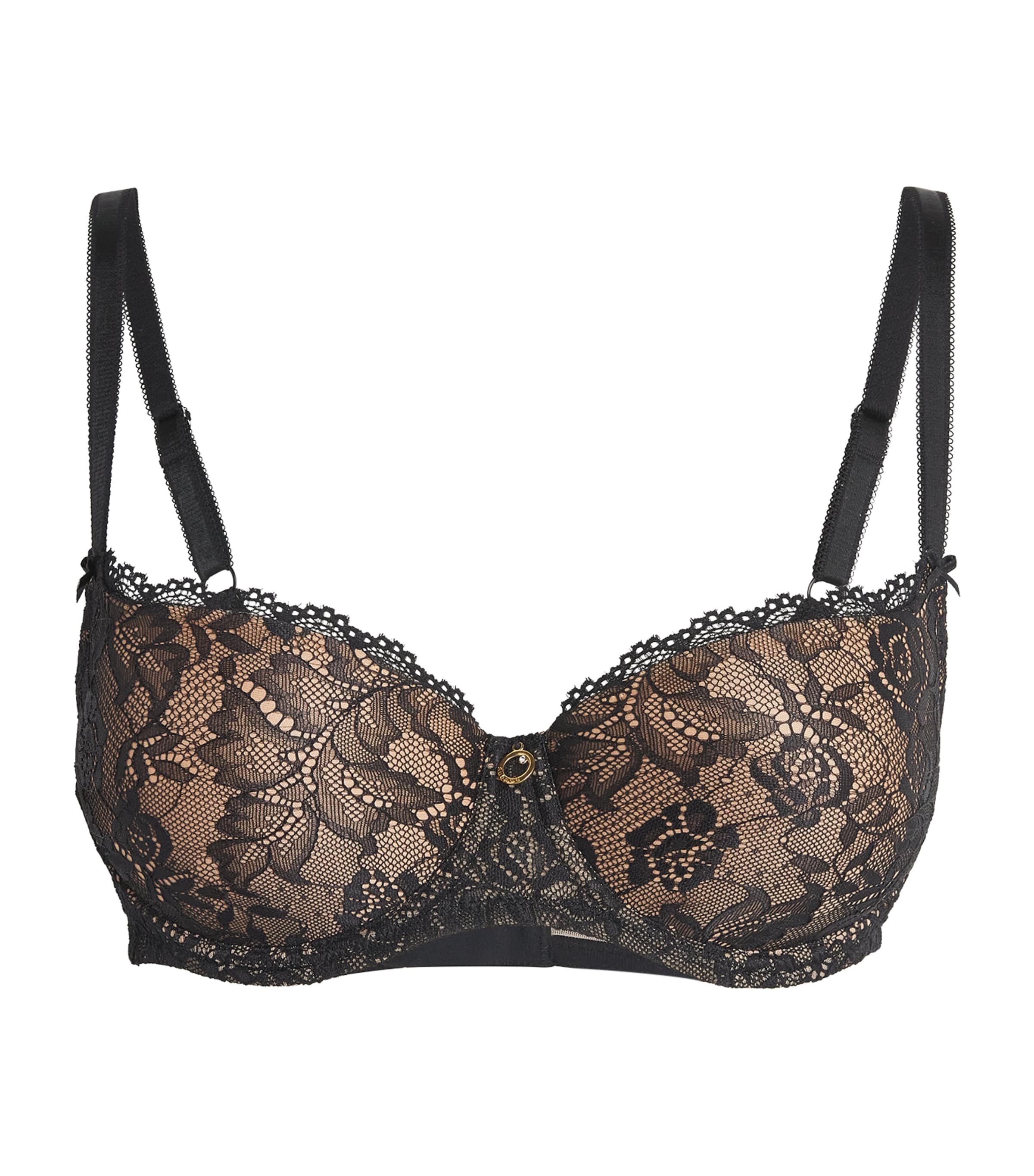 Aubade Black Lace Rosessence Half-Cup Bra