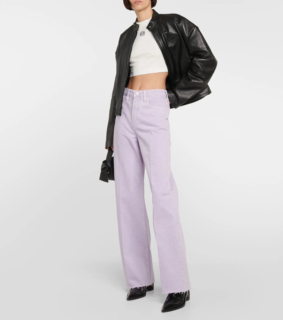 Frame - بنطلون جينز واسع الساقين "لو هاي آند تايت"