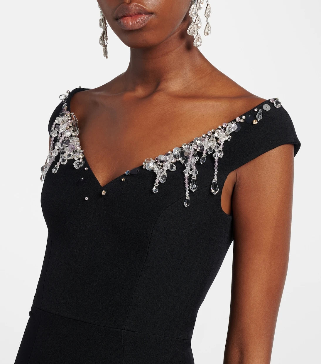 Safiyaa - Lucrezia embellished crêpe gown
