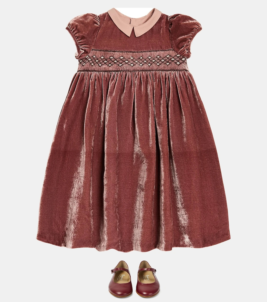 Bonpoint - Blossom embroidered velvet dress