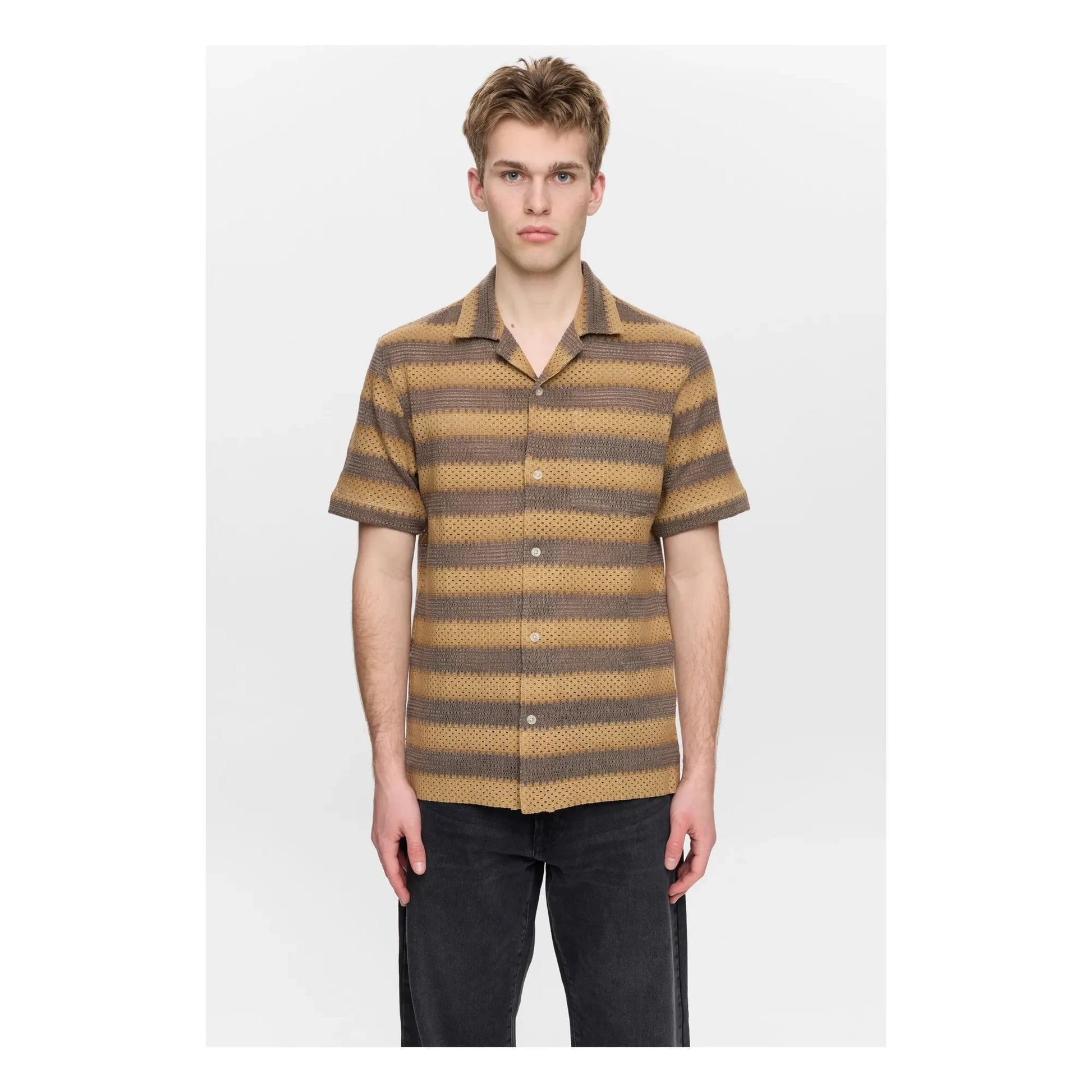 Anerkjendt - Akleander Striped Shirt | Light brown