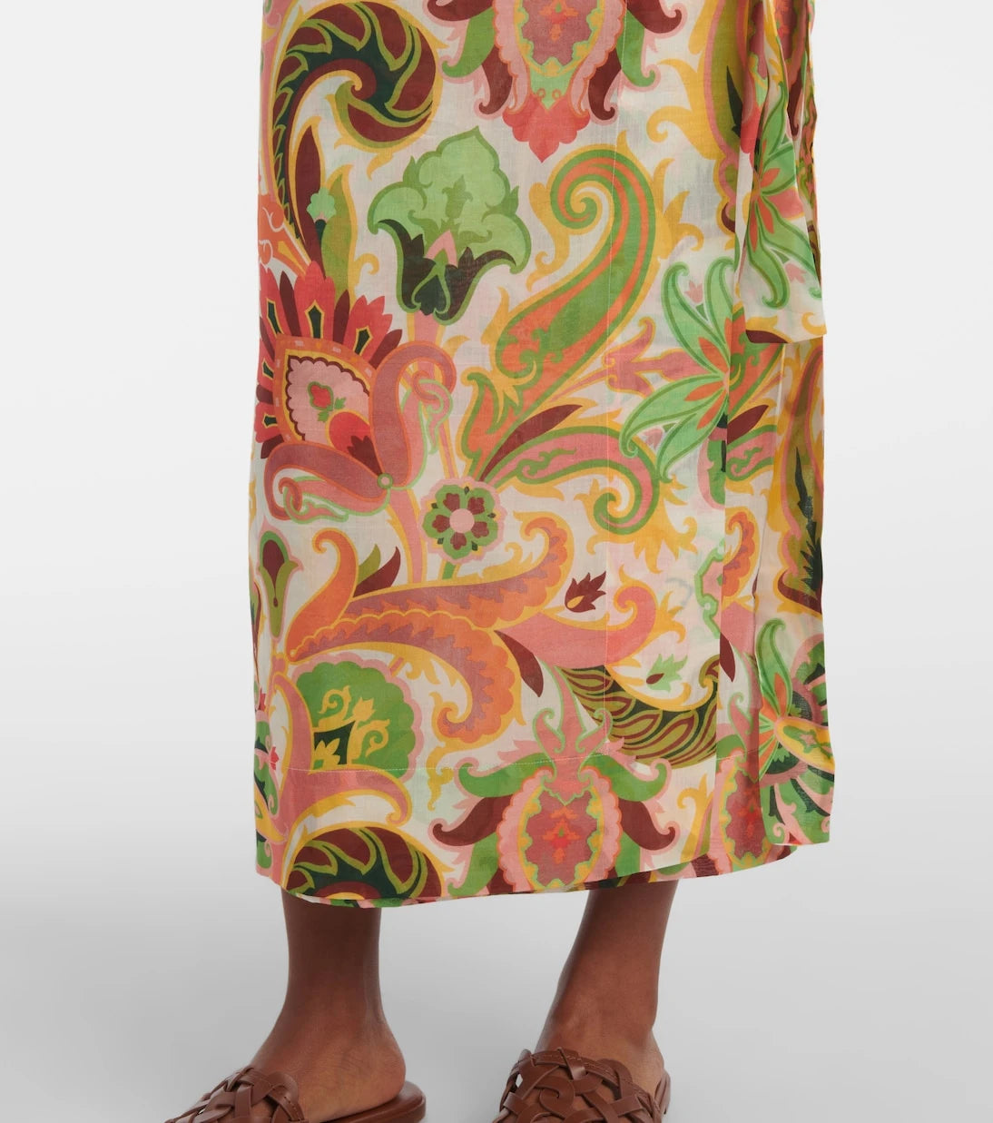 Etro - Floral cotton and silk beach cover-up