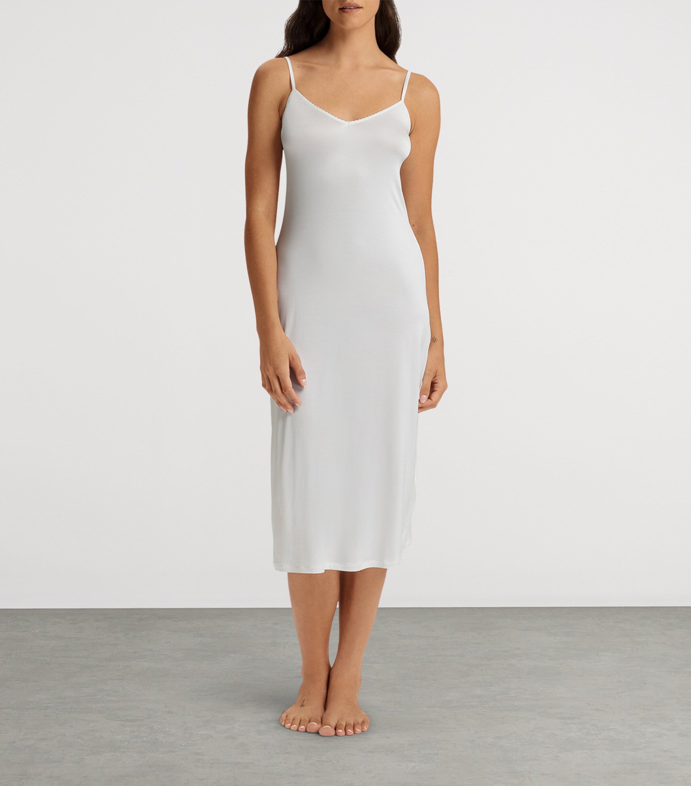 Hanro Ivory Satin Midi Dress