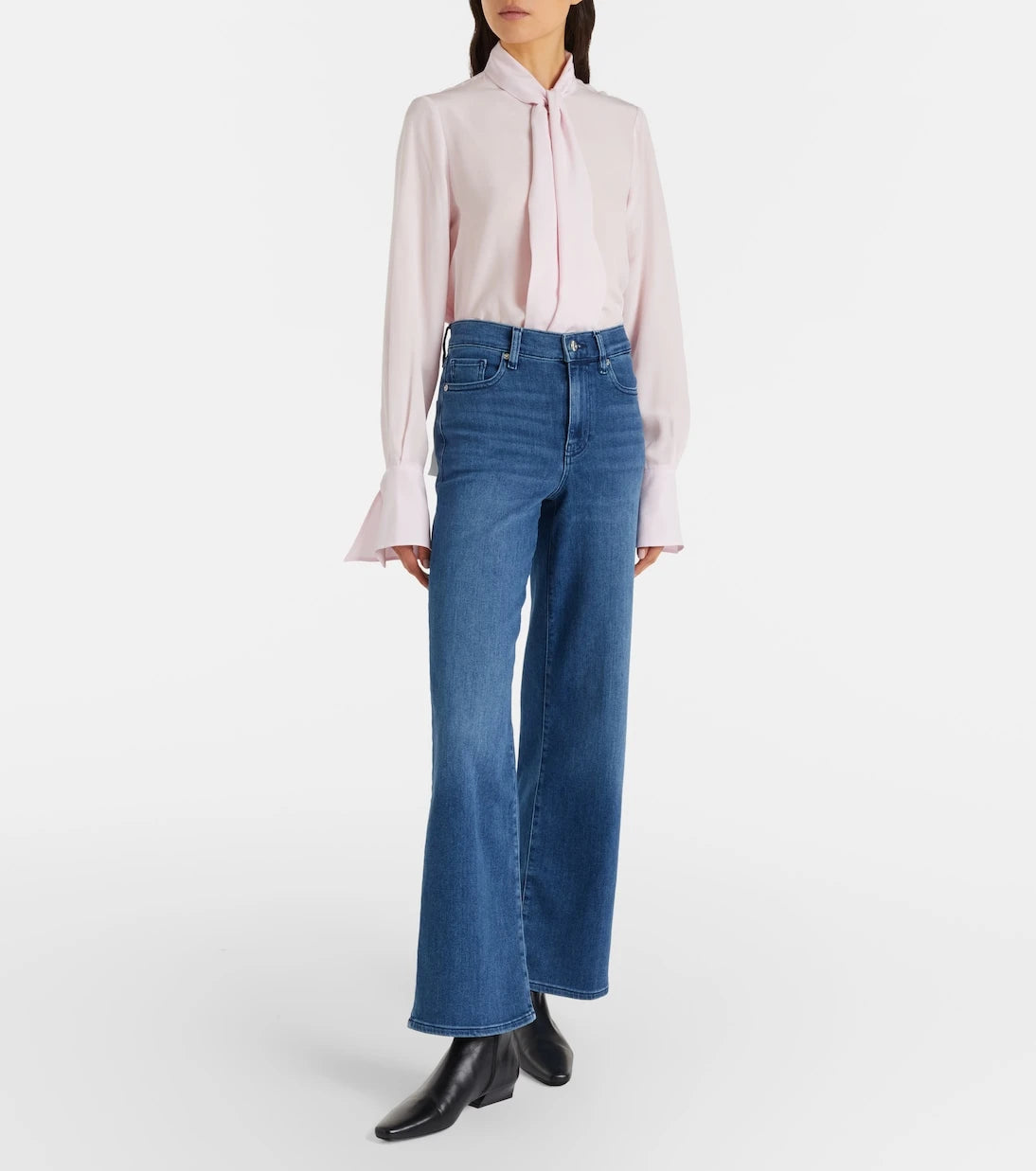Frame - بنطلون جينز Le Slim Palazzo بقصة أرجل واسعة