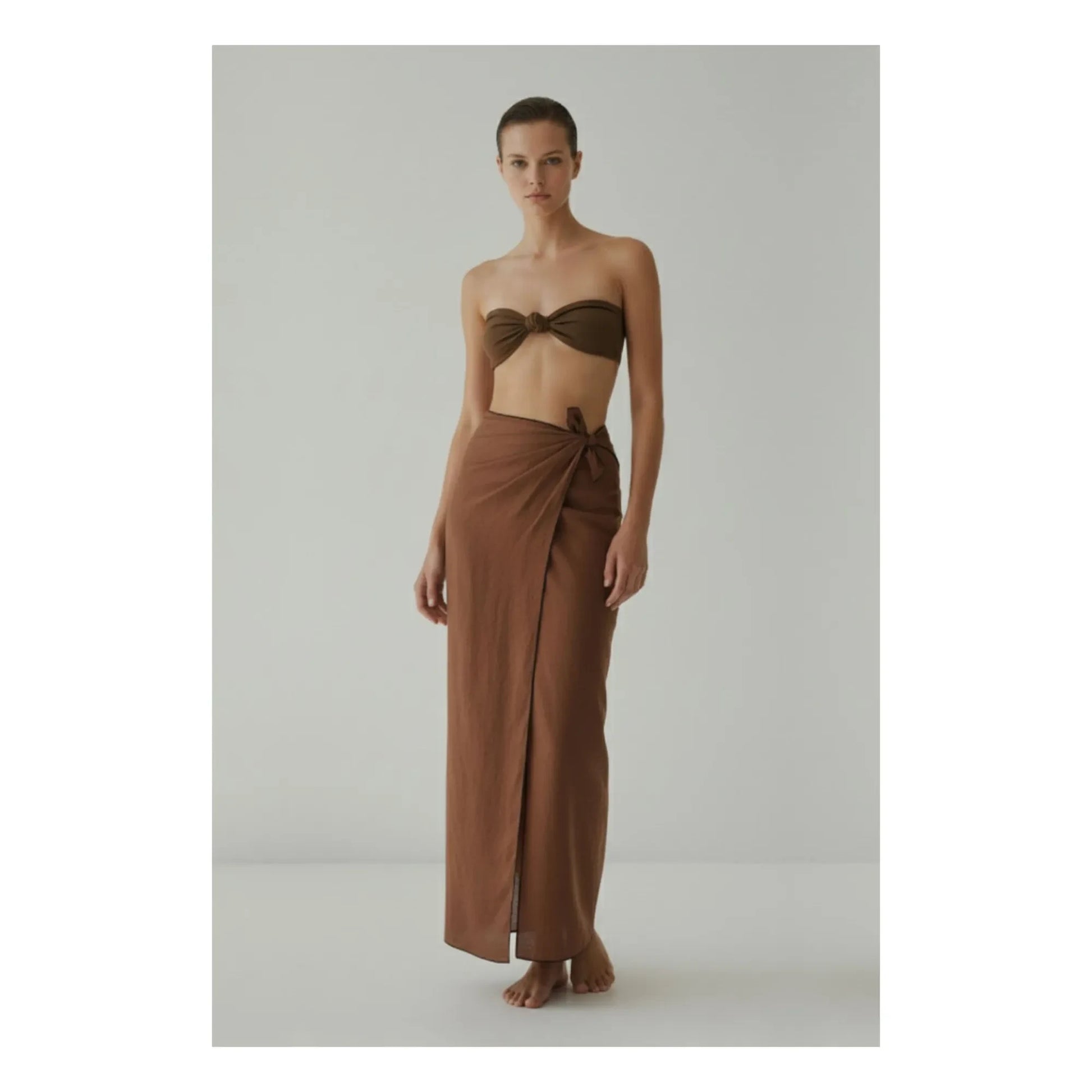 Vanessa Sposi - Linen pareo | Chocolate