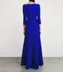 Blue Wool Embellished Gown
