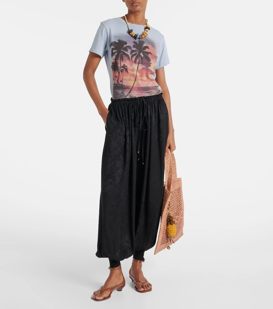 Chloé - Silk jacquard wide-leg pants