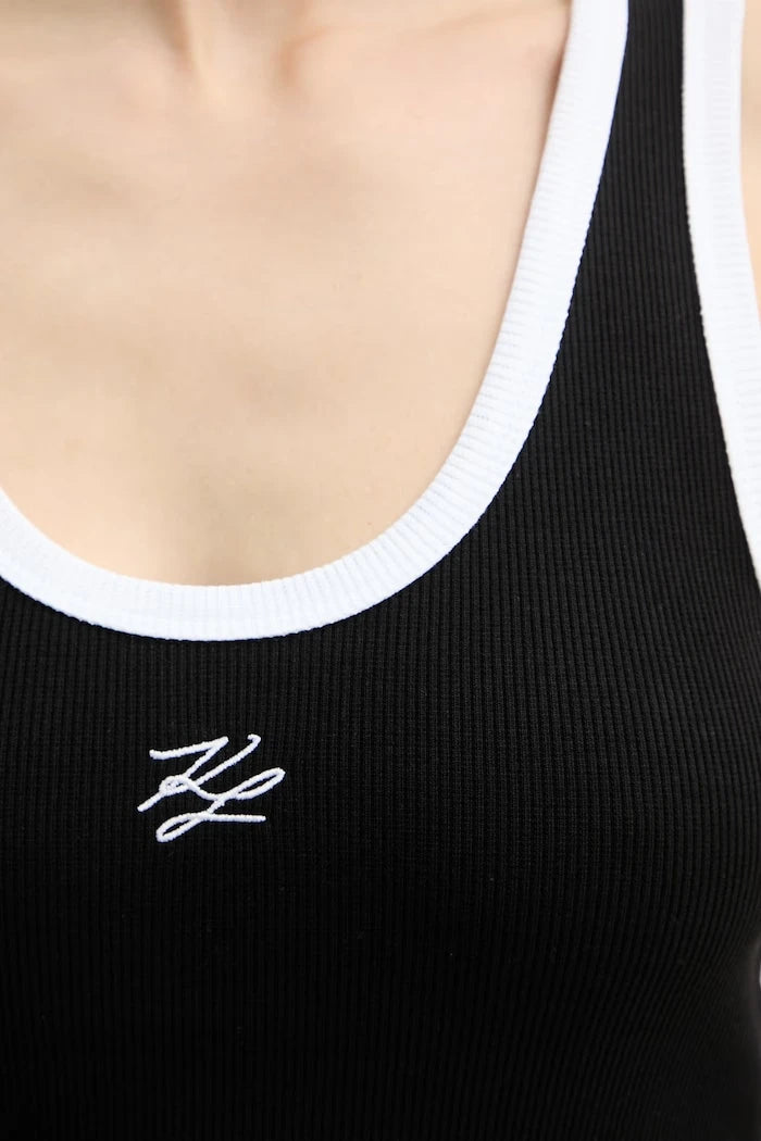 Karl Lagerfeld Kadın Pamuklu Elastan Top