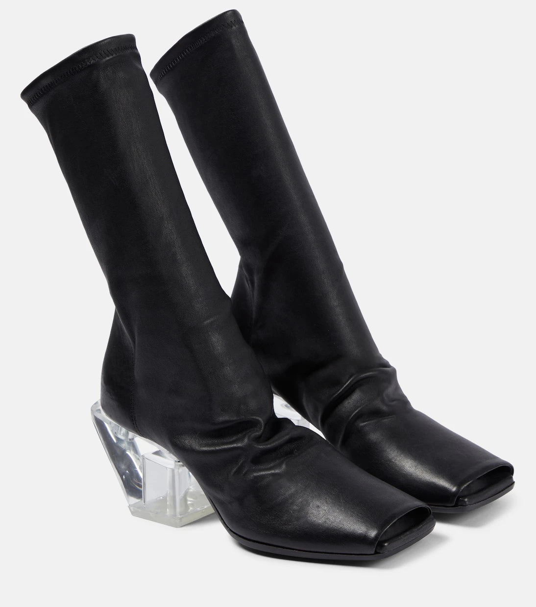 Rick Owens - Stretch leather ankle boots