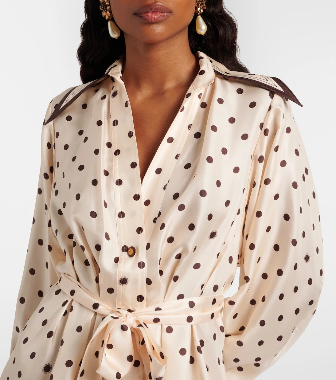 Zimmermann - Belted polka-dot silk shirt dress