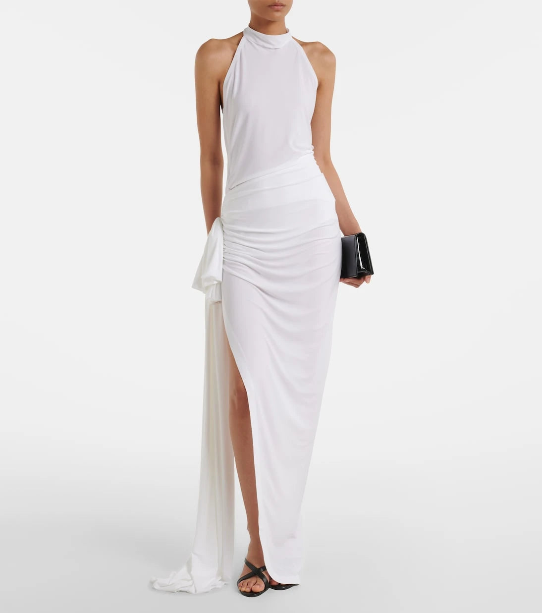 Norma Kamali - Diana asymmetric draped maxi skirt