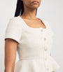 Maje White Tweed Peplum Top