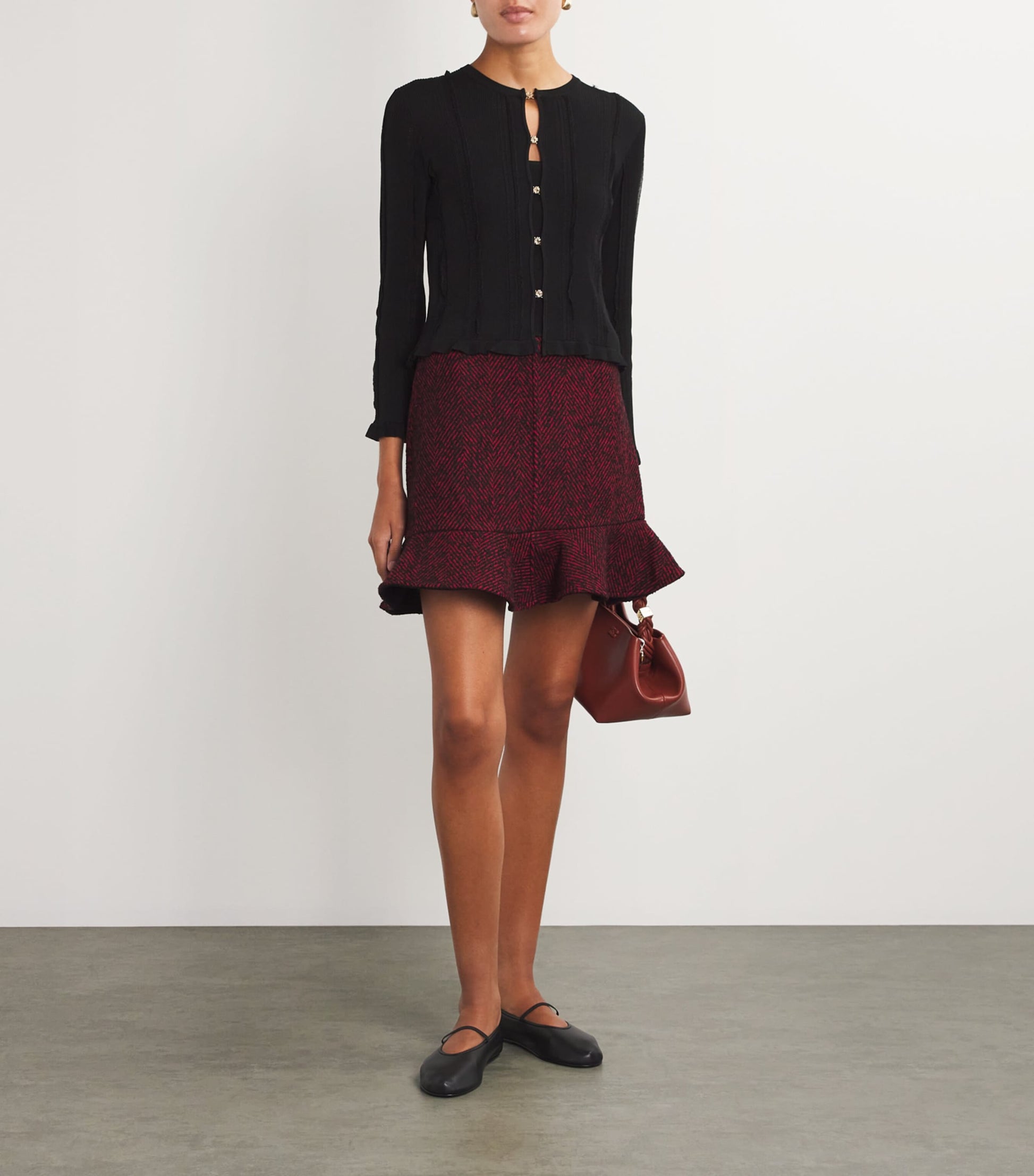 Maje Black Madeline 2-in-1 Tank Top and Cardigan