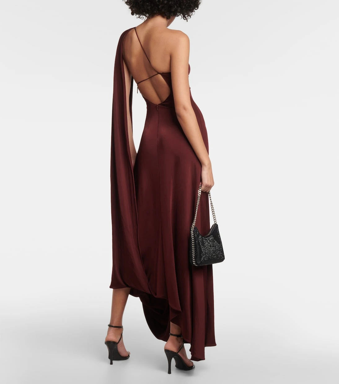 Stella McCartney - Caped one-shoulder satin gown