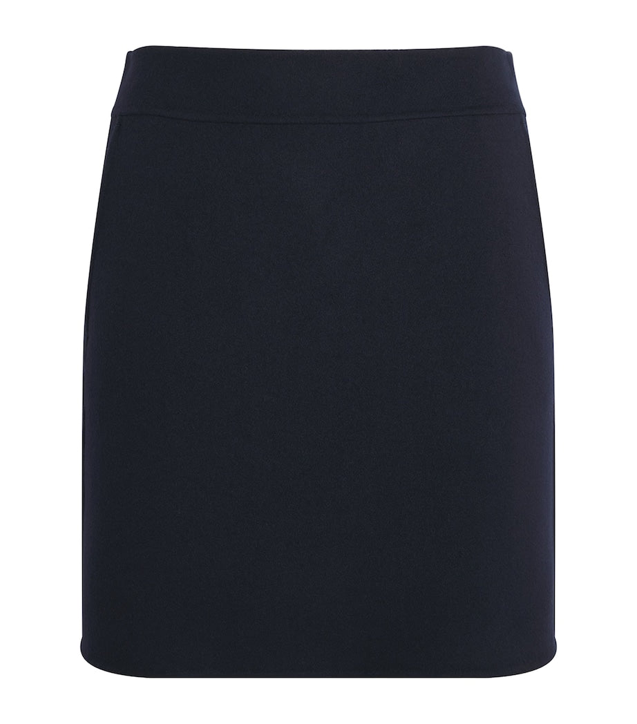 Blue Virgin Wool Mini Skirt