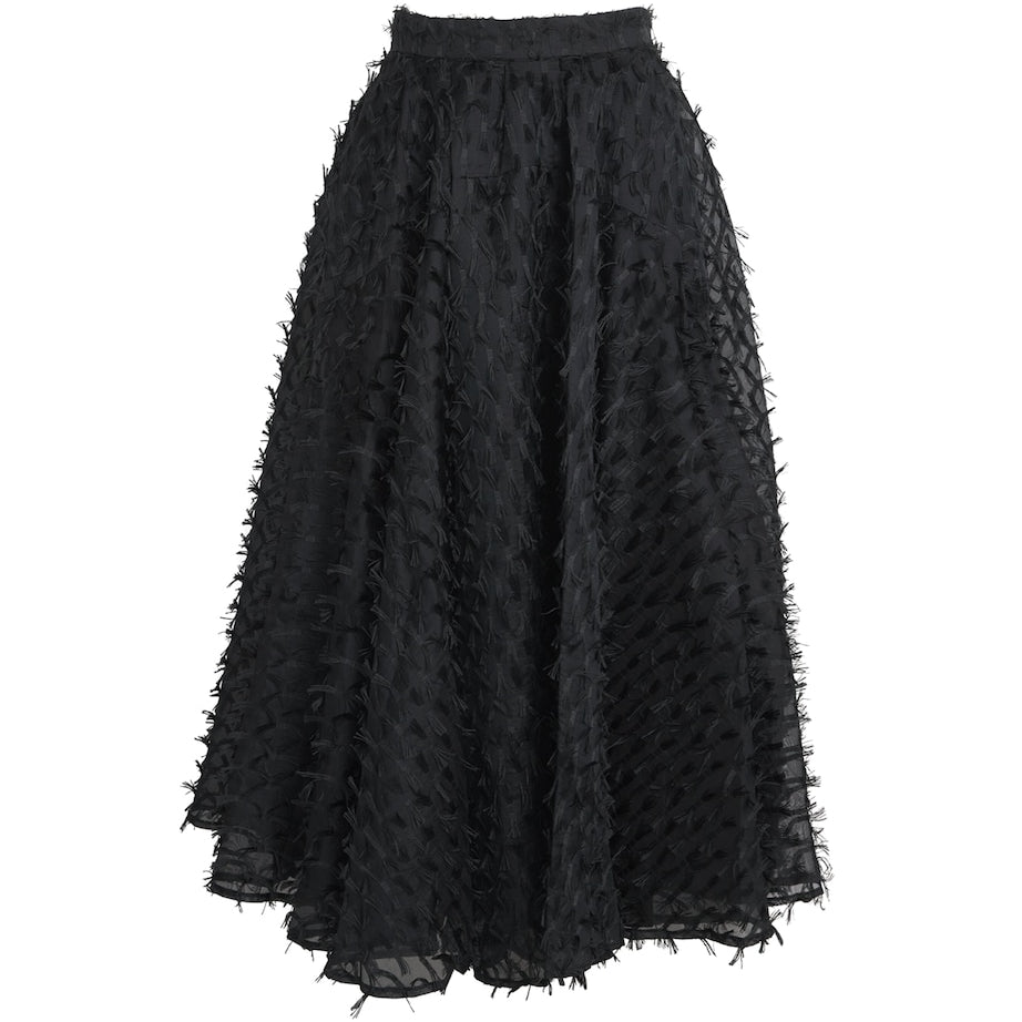 Palmer//Harding Black Organza Gentle Collide Midi Skirt