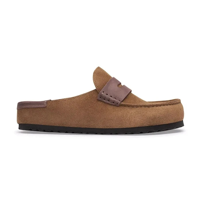 Birkenstock чехли сабо от велур Naples Wrapped double stitch Mixed Leather