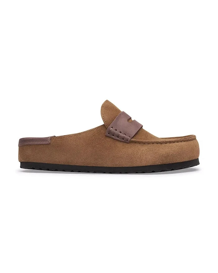 Birkenstock süet sabolar Naples Wrapped double stitch Mixed Leather
