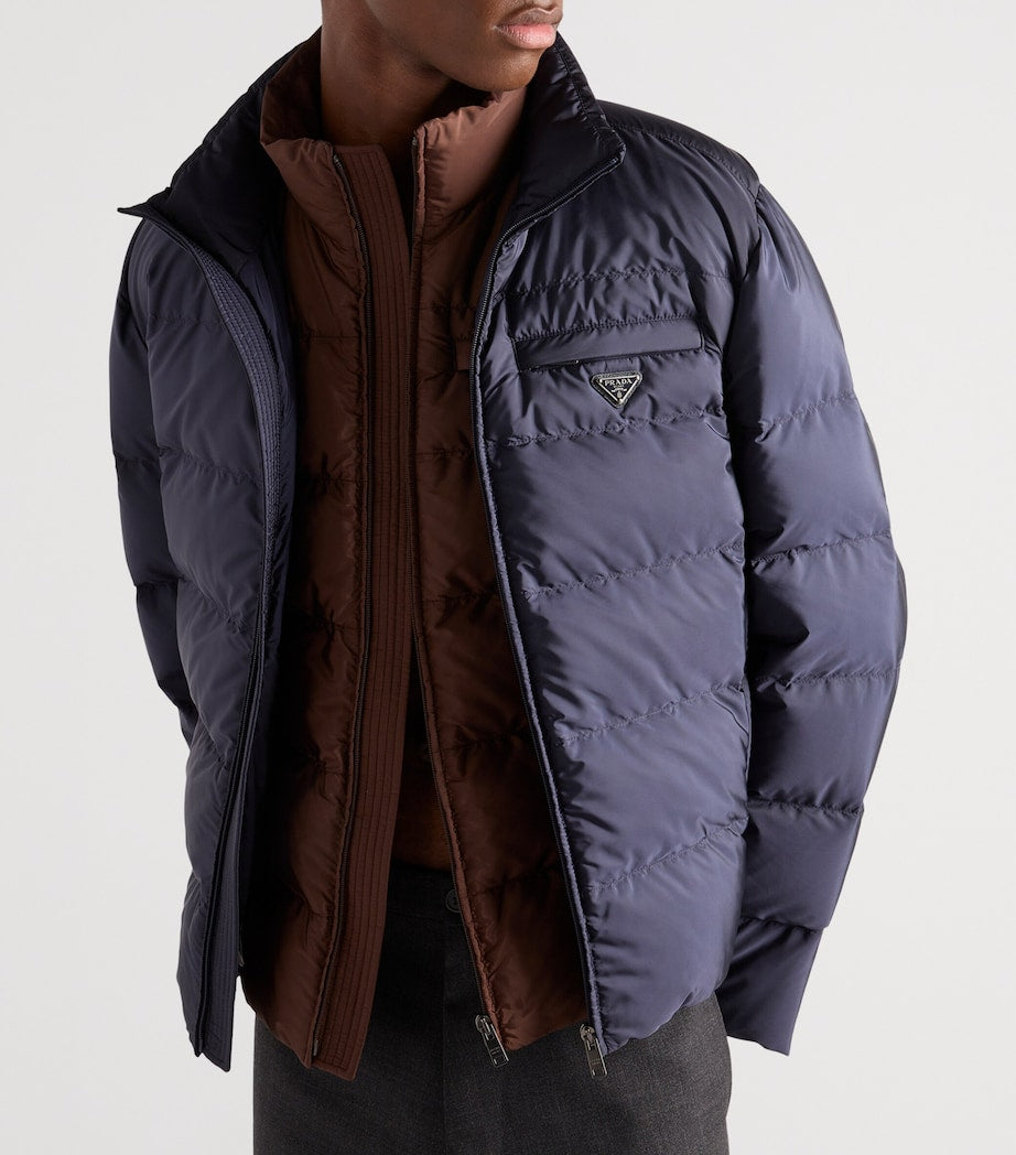 Prada Blue Re-Nylon Puffer Jacket
