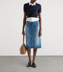 Blue Denim Midi Skirt