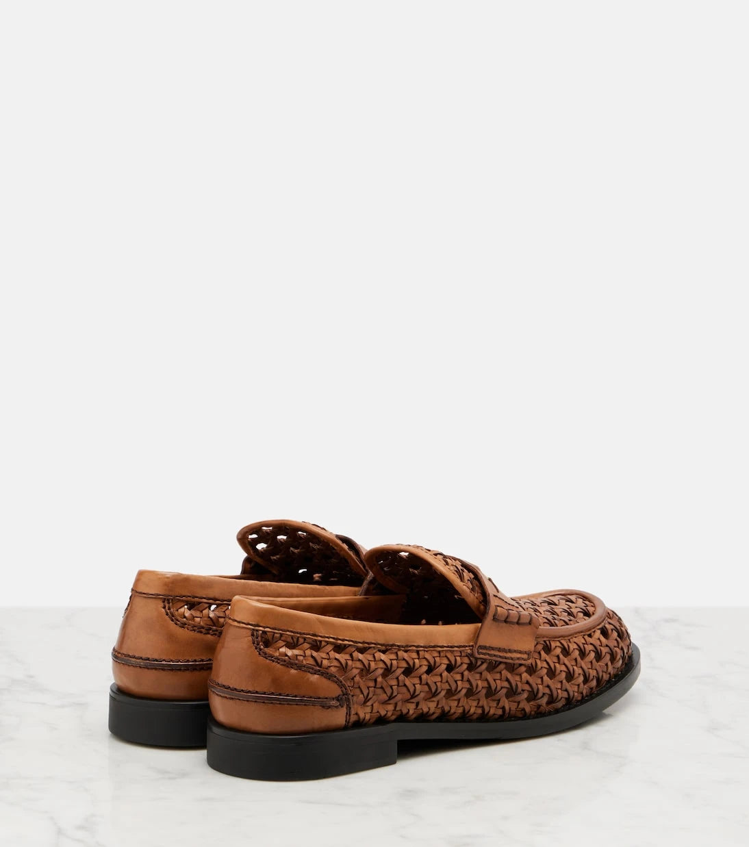 Miu Miu - Woven leather penny loafers