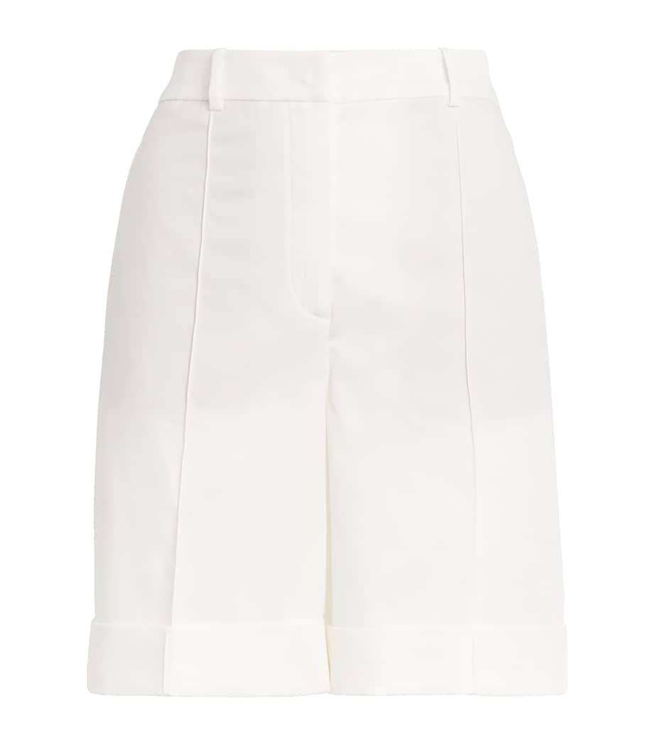 Cotton-Blend Darted Shorts BIANCO