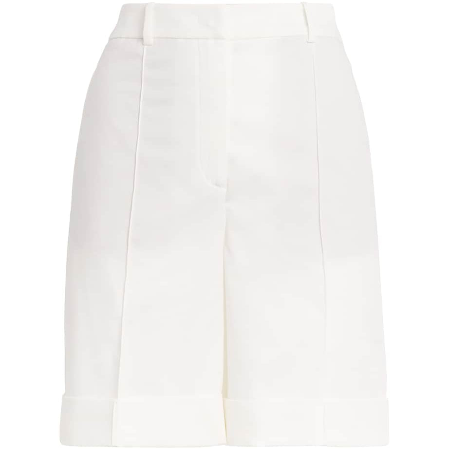 Cotton-Blend Darted Shorts BIANCO
