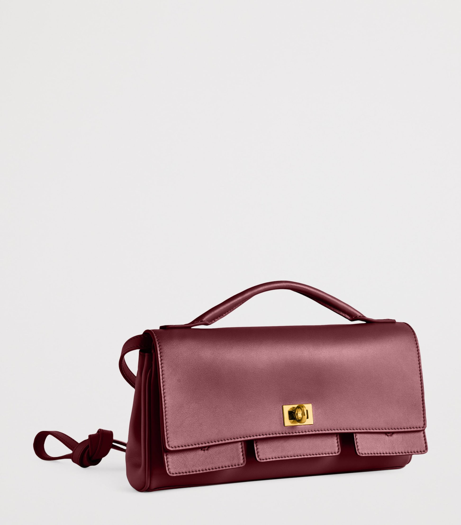 Balenciaga Red Small Calfskin Bel Air Clutch Bag