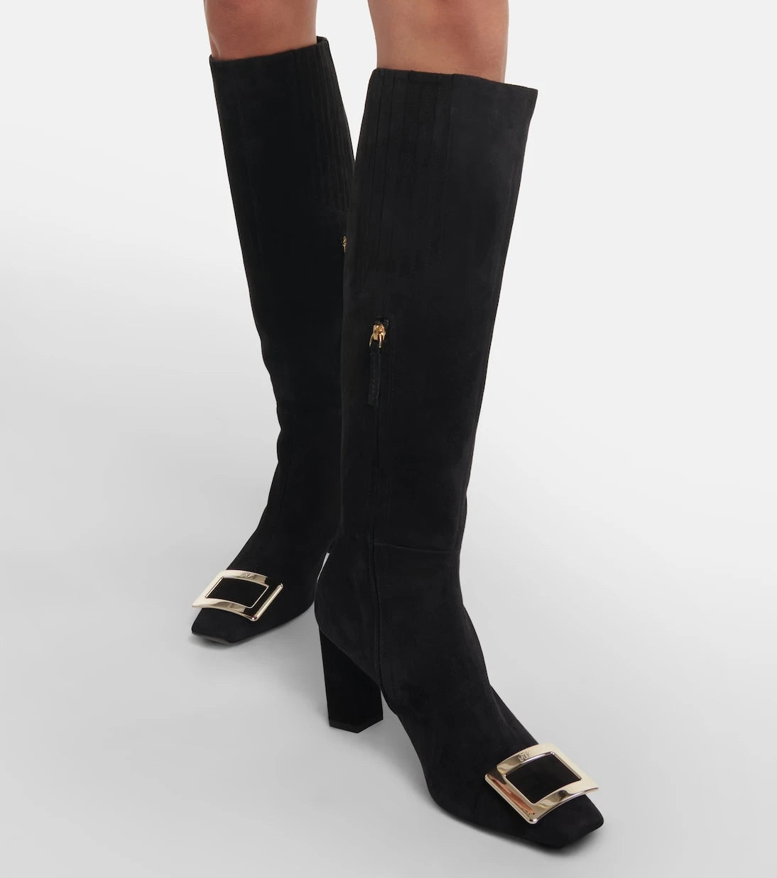 Roger Vivier - Belle Vivier suede knee-high boots
