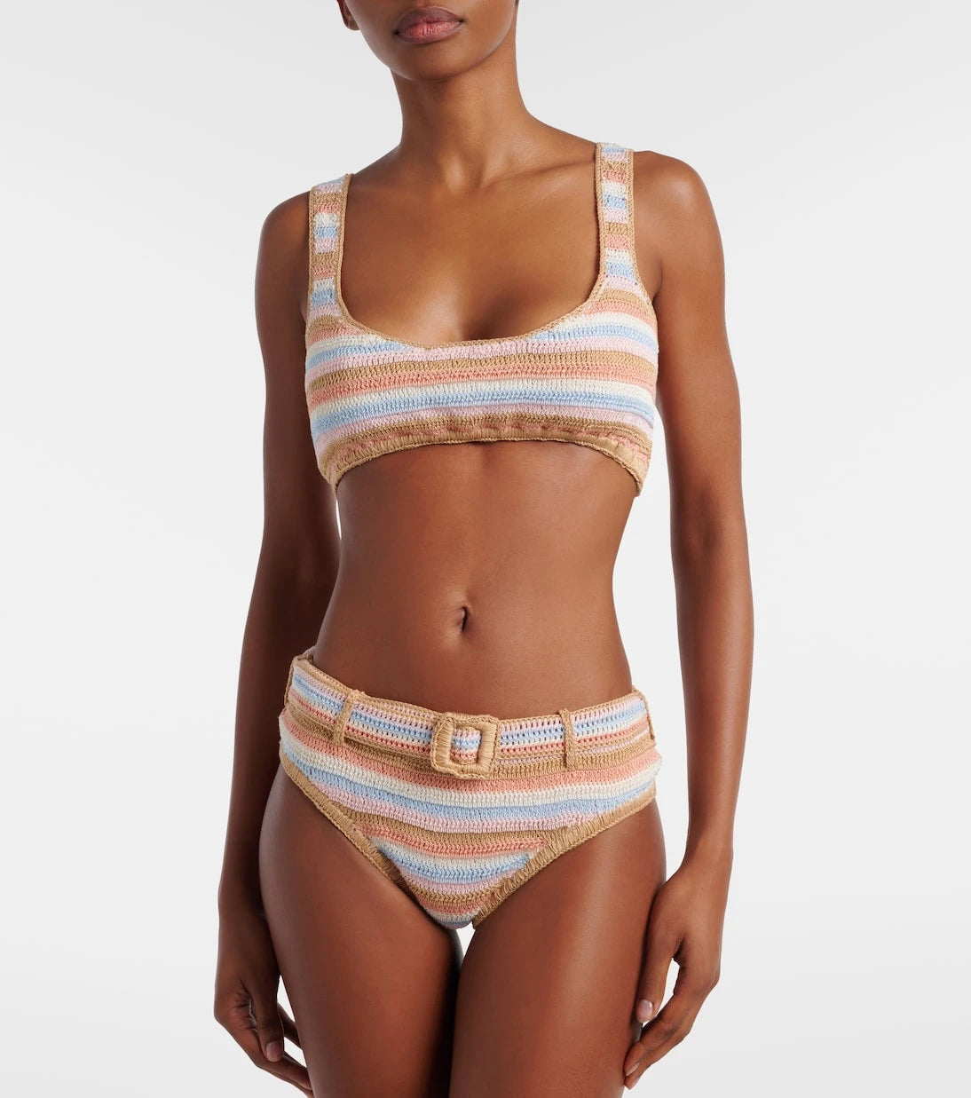 Anna Kosturova - Crochet striped cotton bikini bottoms