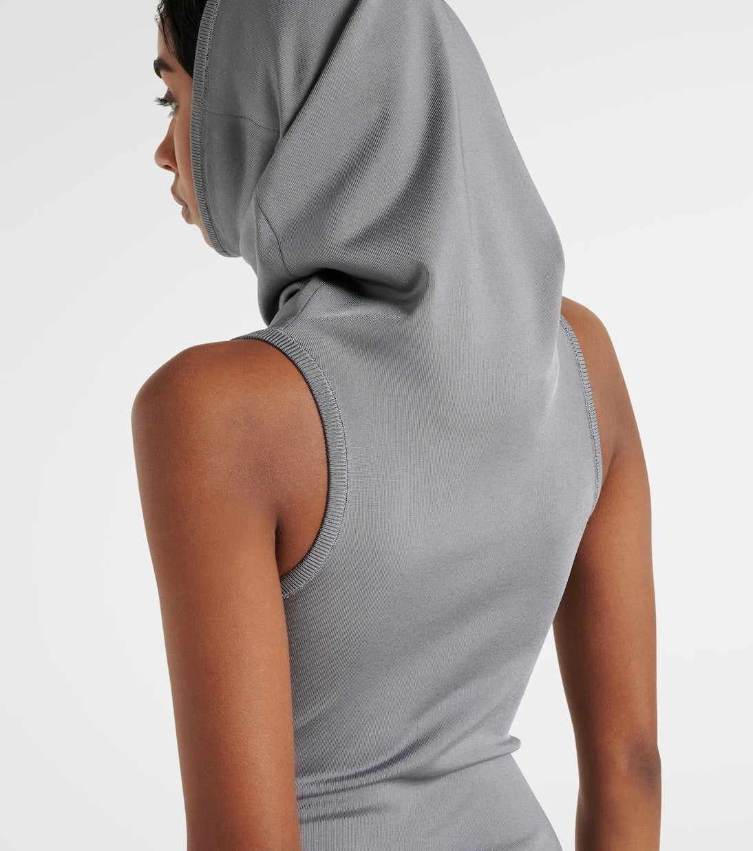 Alaïa - فستان جيرسي بغطاء للرأس متوسط الطول