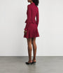 Self-Portrait Burgundy Pointelle Knit Mini Dress