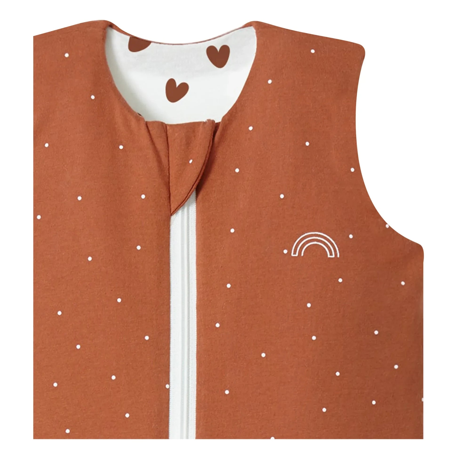 Les Petites Billes - Cœurs reversible multi-season sleeping bag | Terracotta