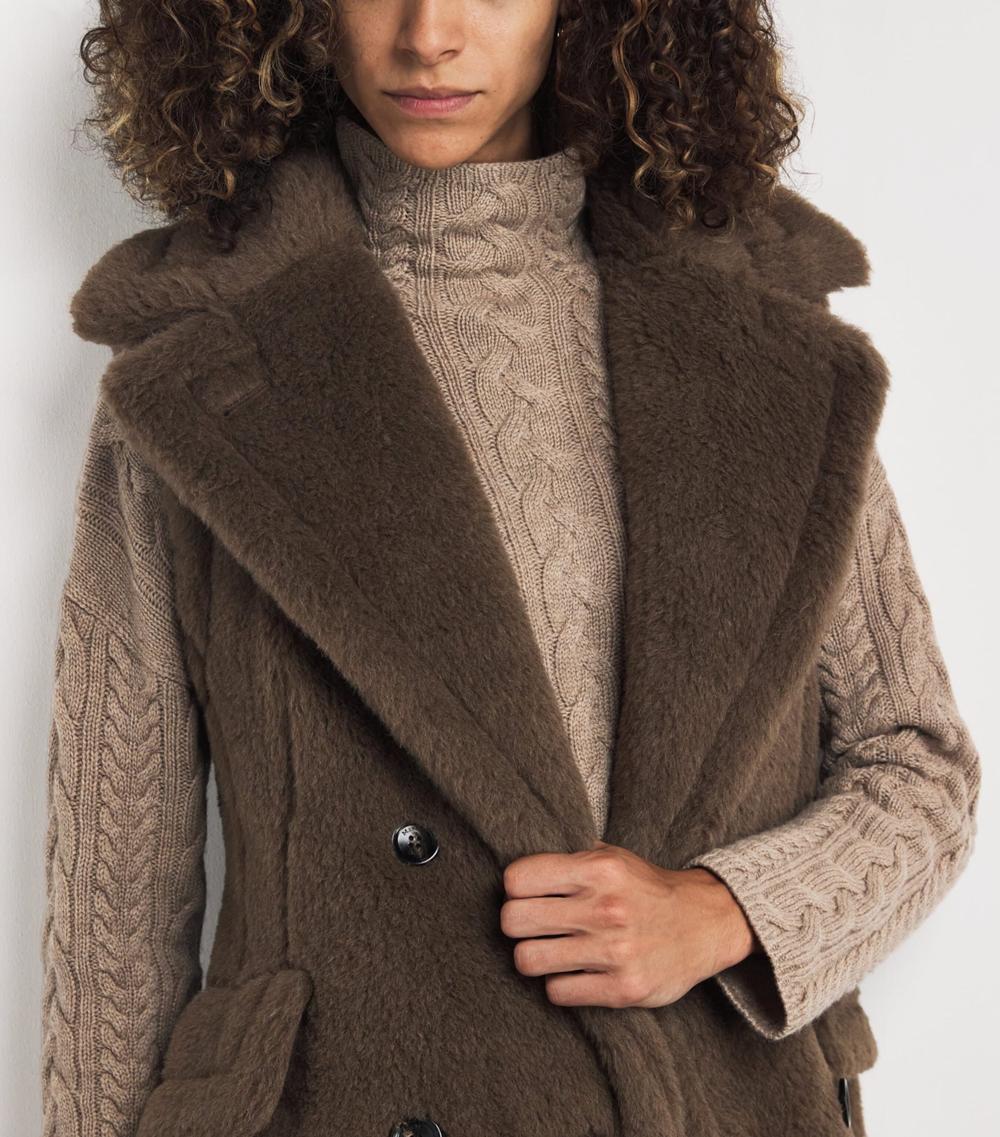 Max Mara Beige Wool-Cashmere Rollneck Sweater