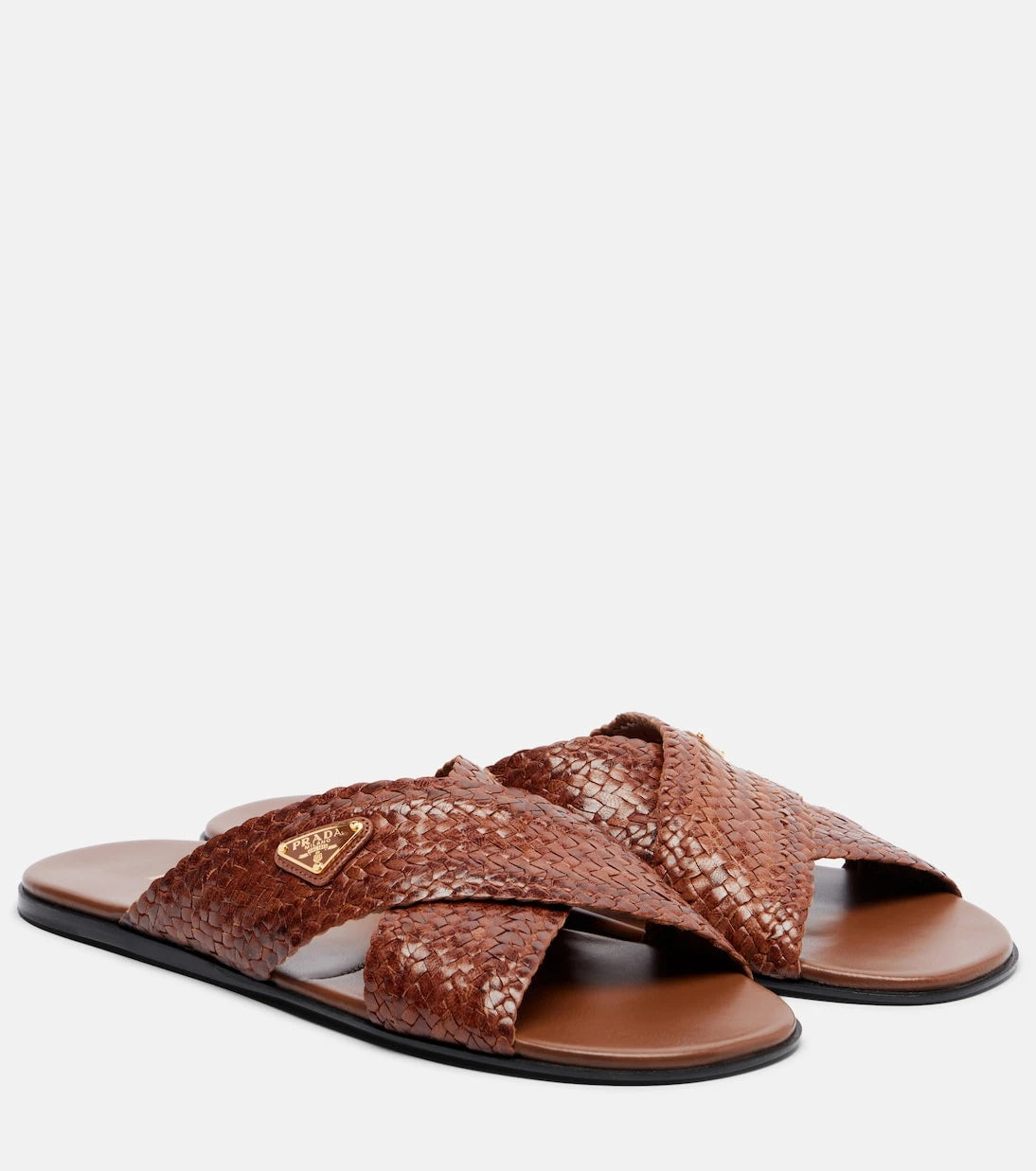 Prada - Woven leather slides