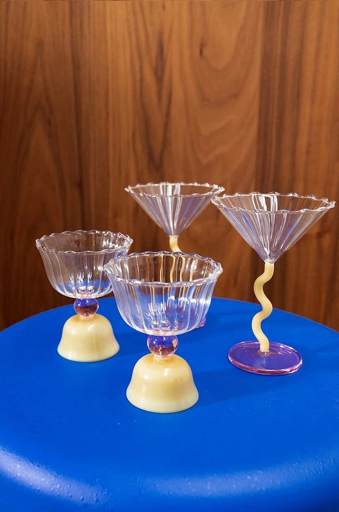 &k amsterdam Glass Tulip Caramel 200 ml (2 Parça) Şarap Kadehi Seti