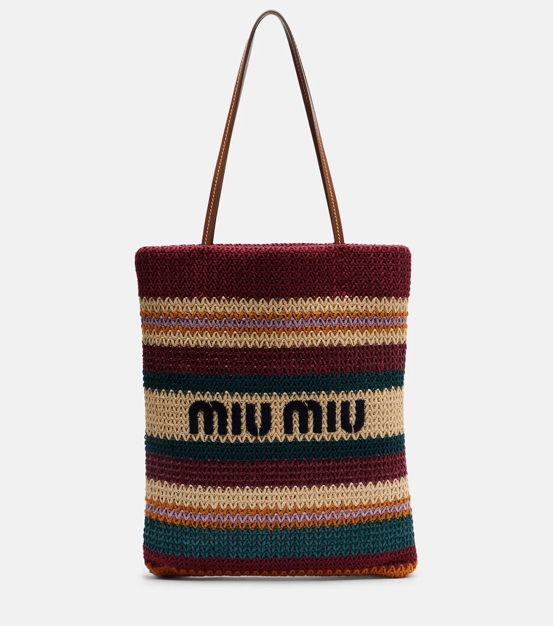 Miu Miu - Woven raffia-effect tote bag